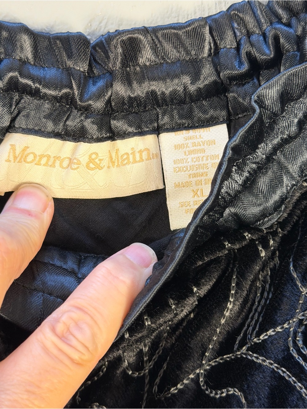 Monroe & Main Bohemian Black Tiered Maxi Skirt with Gold Accents - Picture 2 of 13
